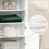 Bathroom Floor Storage Cabinet, Free Standing Side Cabinet with Double Doors and Adjustable Shelves for Living Room Entryway, White