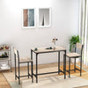 3 Piece Industrial Dining Table Set, Counter Height Bar Table & Chairs Set for Small Space, Dining Room, Natural Wood