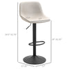 Swivel Bar Stools Set of 2 Bar Chairs Adjustable Height Barstools Padded with Back for Kitchen, Counter, and Home Bar, Cream White