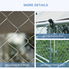 Outdoor Metal Dog Kennel, Pet Playpen with Steel Lock, Mesh Sidewalls and Cover for Backyard & Patio, 9.8' x 9.8' x 7.7'