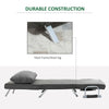 Single Person Folding 5 Position Convertible Sofa Bed Folding Sleeper Chair Chaise Lounge Couch w/Pillow & Steel Frame, Dark Grey