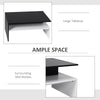 Modern Coffee Table,  2-tier Rectangular Center Table with Storage Shelves for Living Room, Black/White