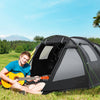 3-4 Person Camping Tent with 2 Rooms, Dome Tent with Windows, Carrying Bag, Waterproof, for Fishing, Hiking or Beach, Black