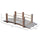5 ft Wooden Garden Bridge Arc Stained Finish Footbridge with Railings for your Backyard, Natural Wood