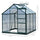 Walk In Greenhouse 6' X 6' X 7' Aluminum Polycarbonate Portable Garden Greenhouse With Rooftop Vent & UV-Resistant Walls Dark Green