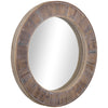 31" Wall Mirror, Round Mirror for Wall in Living Room, Bedroom, Rustic Brown
