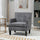 Modern Accent Chair, Upholstered Living Room Chair with Solid Wood Legs and Nailhead Trim, Armchair for Living Room, Bedroom, Home Office, Dark Gray