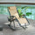 Outdoor Rocking Chairs Zero Gravity Rocking Chair w/ Removable Headrest, Side Tray, Cup & Phone Holder, Beige