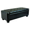 50.5" Faux Leather Rectangular Tufted Storage Ottoman for Living Room, Entryway, or Bedroom, Black