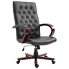 High Back Office Chairs Faux Leather Wooden High Back Executive Home Office Chair Office Roller Chairs Black
