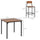 5 PC Modern Counter Height Bar Table Set Compact Kitchen Table 4 Chairs Set with Footrest, Metal Legs, Wood