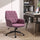 Desk Chair Armchair Office Chair Modern Mid-Back Tufted Linen Fabric Home Office Task Chair With Arms Swivel Height Adjustable Purple