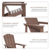 Outdoor HDPE Adirondack Deck Chair,Plastic Lounger with High Back and Wide Seat,Brown