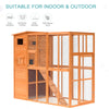 Large Wooden Outdoor Cat Enclosure Catio Cage With Ramp and Covered House 77" x 38" x 69"