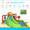 7-in-1 Inflatable Water Slide, Kids Castle Bounce House Includes Slide, trampoline, Pool, Water Gun, Ball-target, Boxing Post, Tunnel with Carry Bag, Repair Patches, 750W Air Blower