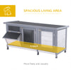 Wooden Rabbit Hutch Bunny Hutch Cage Guinea Pig with Waterproof Roof, No Leak Tray and Feeding Trough, Indoor/Outdoor, Grey