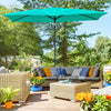 6.6 X 10 ft Rectangular Market Umbrella Patio Outdoor Table Umbrellas with Crank & Push Button Tilt, Teal