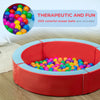 Foam Baby Ball Pit Pool with Removable & Washable Cover, 45" x 10" Round Ball Pit for Toddlers with 200 Ocean Balls, Soft Baby Playpen, Red