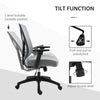 Rolling Chair Office Chair Mesh Mid-Back Swivel Computer Desk Task Chair Home Study Rocker With Wheels, Lumbar Support, Grey
