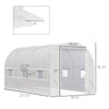 15' x 7' x 7' Walk-in Tunnel Greenhouse Garden Plant Growing House with Door and Ventilation Window White