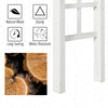 7' Wood Steel Outdoor Garden Arched Trellis Arbor with Natural Fir Wood & Side Panel for Climbing Vines, White