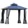 10x10 Hardtop Gazebo with Aluminum Frame, Polycarbonate Gazebo Canopy with Curtains, Netting for Garden, Patio, Backyard, Grey