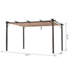 10' x 13'  Outdoor Retractable Pergola Canopy, Aluminum Patio Pergola, Backyard Shade Shelter for Porch Party, Garden, Grill Gazebo - Brown