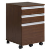 3-Drawer Mobile File Cabinet Office Filing Cabinet Rolling End Organizer 23.25", Brown