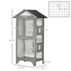 Wooden Outdoor Bird Cage, Featuring a Large Play House with Removable Bottom Tray 4 Perch, Light Grey