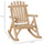 Wooden Rustic Rocking Chair, Indoor Outdoor Adirondack Log Rocker with Slatted Design for Patio, Lawn, Natural