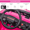 12V Kids Ride-on Truck with Remote Control, Battery-Operated Kids Car with Led Lights, Electric Ride on Toy with Spring Suspension, Music, Horn, 3 Speeds, Pink