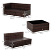 4 Pieces Patio PE Rattan Wicker Sofa Set, Outdoor All Weather 6 Seater Conservatory Furniture, w/ Tempered Glass Coffee Table & Cushions