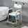 3 in 1 Shower Commode Wheelchair, Transport Beside Commode Chair, Waterproof Rolling Over Toilet Chair 330 lbs Weight Capacity with Padded Seat for Elder