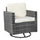 Outdoor Wicker Swivel Rocking Chair Patio Rattan 360-Degree with Washable Cushion Cream White