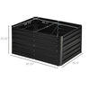 4' x 3' x 2' Raised Garden Bed with Support Rod, Steel Frame Elevated Planter Box, Black