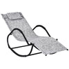 Rocking Chair, Zero Gravity Patio Chaise Sun Lounger, Glider Lounge Chair, UV Water Resistant with Pillow, for Lawn, Garden or Pool - Grey