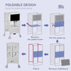 Kids Kitchen Step Stool Foldable Child Standing Tower with Chalkboard. Lockable Handrail for Children 3-6 Years Old, Grey