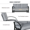 Outdoor Glider Bench, 2-Person Patio Rocker Loveseat with Tufted Cushions, Steel Frame for Porch, Garden Backyard, Gray