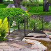 4' Metal Arch Backyard Garden Bridge with Safety Siderails, Delicate Scrollwork, & Easy Assembly, Black Bronze