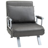 Single Person Folding 5 Position Convertible Sofa Bed Folding Sleeper Chair Chaise Lounge Couch w/Pillow & Steel Frame, Dark Grey
