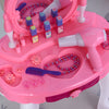 Children Dressing Table Set Girls, Pretend Princess Vanity Table with Music Lightening - Pink