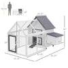 65" Chicken Coop Wooden Chicken House Rabbit Hutch Poultry Cage Hen Pen Backyard with Nesting Box, Ramp, Run