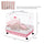2-Level Small Animal Cage Rabbit Hutch with Wheels, Removable Tray, Platform and Ramp for Bunny, Chinchillas, Ferret, Pink