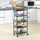 5 Tier Utility Rolling Cart, Metal Storage Cart, Kitchen Cart with Removable Mesh Baskets, for Living Room, Laundry, Garage and Bathroom, Black