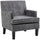 Modern Accent Chair, Upholstered Living Room Chair with Solid Wood Legs and Nailhead Trim, Armchair for Living Room, Bedroom, Home Office, Dark Gray