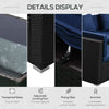 7-Piece Patio Furniture Sets Outdoor Wicker Conversation Sets PE Rattan Sofa set with Cushions & Tempered Glass Desktop, Dark Blue