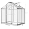 4' L x 6' W Walk-In Polycarbonate Greenhouse with Roof Vent,Greenhouse for Winter