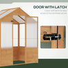 6' x 4' x 7' Wooden Greenhouse, Walk-in Green House, Outdoor Polycarbonate Greenhouse with Door, Natural