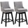 Bar Stools, Bar Stools with Backs, Soft Padding Cushion, Wood Legs for Kitchen, Bar, Bar Height Bar Stools, Light Grey