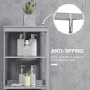 Bathroom Tall Linen Cabinet Freestanding Bathroom Storage Cabinet Organizer Tower With Open Shelves & Compact Design Grey